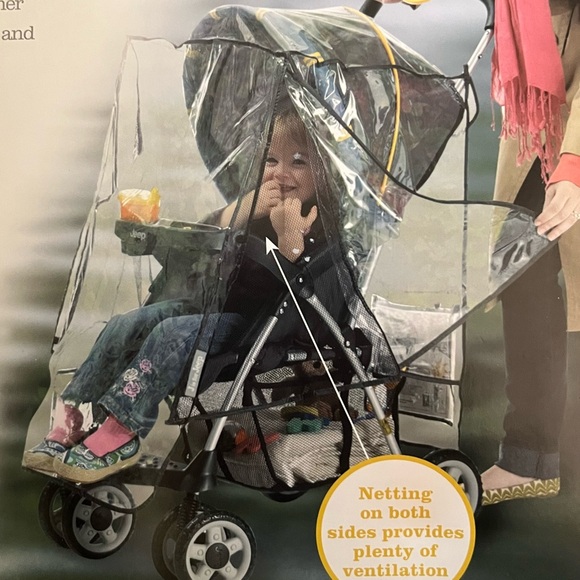 NWT J is for Jeep Deluxe Stroller Waterproof Vinyl Weather Shield Rain Cover - Picture 2 of 5